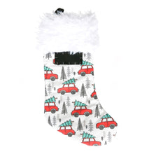 Load image into Gallery viewer, Faux Llama Christmas Stocking - Chalk Board Name Plate
